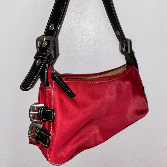 nine west red shoulder bag purse - Picture 6 of 10